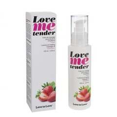 Масажна олія Love To Love LOVE ME TENDER Strawberry (100 мл) натуральна без консервантів, полуниця