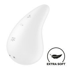 Вібратор для зовнішньої стимуляції Satisfyer Dew Drop White, 2 мотори, 12 режимів, м&rsquo;який корпус