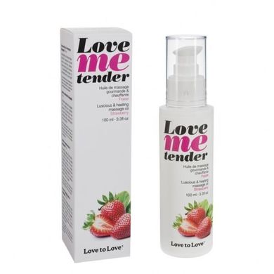 Массажное масло Love To Love LOVE ME TENDER Strawberry (100 мл) натуральное без консервантов, клубника