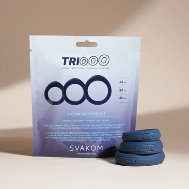 Набір ерекційних кілець Svakom Triooo, 2,8 см, 3,4 см, 4 см, дуже м&rsquo;який силікон