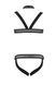 Комплект чоловічої білизни з кріпленнями Passion 043 Jacob S/M Black, труси, шлейки