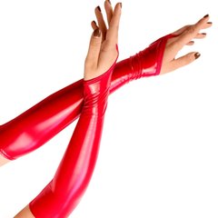 Вінілові міттинки Art of Sex - Lora довгі, размер S, колір червоний