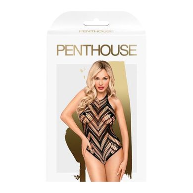 Боді з геометричним орнаментом Penthouse - Go Hotter Black XL