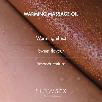 Розігріваюча їстівна масажна олійка WARMING MASSAGE OIL Slow Sex Bijoux Indiscrets (Іспанія), кокос