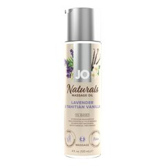 Масажна олія System JO - Naturals Massage Oil - Lavender & Vanilla з натуральними ефірними оліями (120 мл), лаванда, ваніль