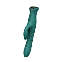 Смарт пульсатор-кролик з вібрацією Zalo Mose 2 Turquoise Green, підігрів до 42 &deg;C, кристал Swarovski