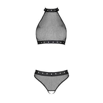 Білизна з відкритим доступом Passion MOONLIGHT SET XXL/XXXL black, топ, стрінги