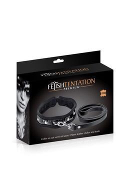 Повідець із нашийником Fetish Tentation Premium Patent Leather Choker & Leash