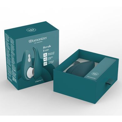 Вакуумний кліторальний стимулятор Womanizer Liberty 2 Dark Petrol, 8 режимів, магнітна кришечка