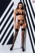 Комплект білизни PERDITA SET black XXL/XXXL - Passion Exclusive: стрепи: ліф, стрінги і пояс для панчох