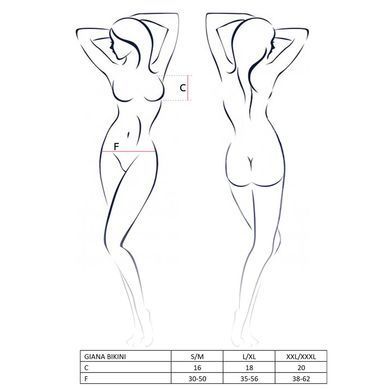 Комплект білизни QUENTRIS BIKINI black L/XL - Passion Exclusive, стрінги і напіввідкритий ліф