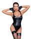 Боді Noir Handmade F244 Powerwetlook body with high cut bottom hem - L