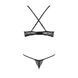 Комплект білизни QUENTRIS BIKINI black L/XL - Passion Exclusive, стрінги і напіввідкритий ліф