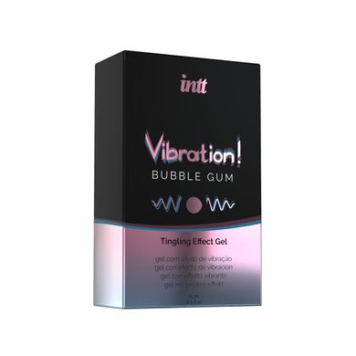 Жидкий вибратор Intt Vibration Bubble Gum (15 мл), густой гель, очень вкусный, действует до 30 минут, жевательная резинка