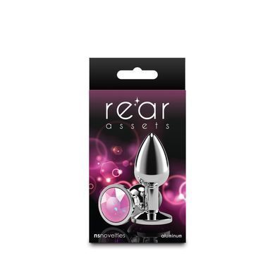 Анальна пробка NS Novelties Rear Assets - Silver - Small - Pink Gem