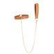 Нашийник з повідцем LOCKINK Tied Collar with Leash Set, коричневий, ланцюг зі шкіряною петлею та карабіном