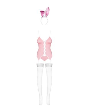 Еротичний костюм зайчика Obsessive Bunny suit 4 pcs costume pink L/XL, рожевий, топ з підв’язками