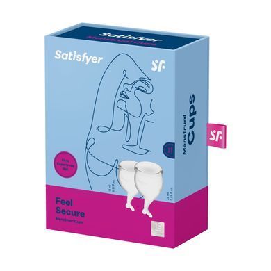 Набір менструальних чаш Satisfyer Feel Secure (transparent), 15мл і 20мл, мішечок для зберігання