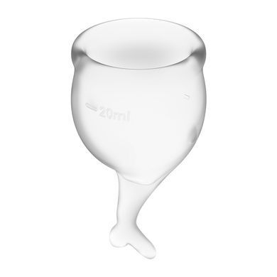 Набір менструальних чаш Satisfyer Feel Secure (transparent), 15мл і 20мл, мішечок для зберігання