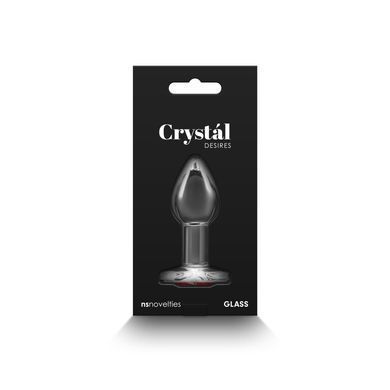 Скляна анальна пробка NS Novelties Crystal - Desires - Red Heart - Small