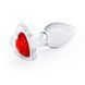 Скляна анальна пробка NS Novelties Crystal - Desires - Red Heart - Small