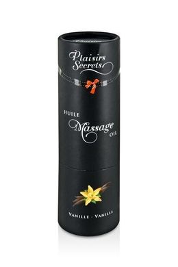 Масажна олія Plaisirs Secrets Vanilla (59 мл) з афродизіаками, їстівна, подарункове паковання, ваніль