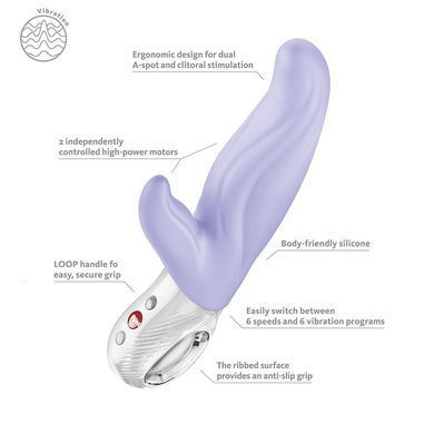 Вібратор-кролик для точки А Fun Factory LADY BI Purple, 2 мотори, 12 режимів