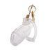 Клітка для пеніса LOCKINK SEVANDA Plastic Penis Chastity Cage, прозора, 3 кільця різних розмірів