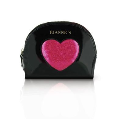 Романтический набор аксессуаров Rianne S: Kit d'Amour: вибропуля, перышко, маска, чехол-косметичка Black/Pink