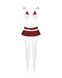 Еротичний костюм школярки з мініспідницею Obsessive Schooly 5pcs costume S/M, біло-червоний