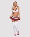 Эротический костюм школьницы с мини-юбкой Obsessive Schooly 5pcs costume S/M, бело-красный