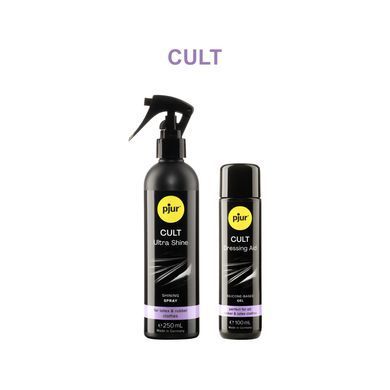 Змазка для латексу та гуми pjur Cult 100 мл, для полегшення надягання фетиш-вбрання на тіло