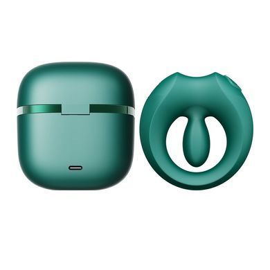 Ерекційне смарт-віброкільце Zalo Apis Turquoise Green, до 4 годин роботи, зарядний кейс