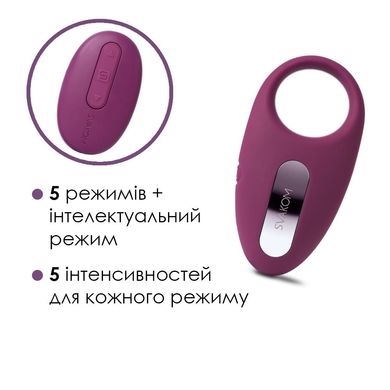 Эрекционное кольцо с вибрацией и пультом ДУ Svakom Winni Violet