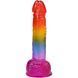 Фалоімітатор Doc Johnson Crystal Jellies - Realistic cock with balls 8.5 Inch - Rainbow