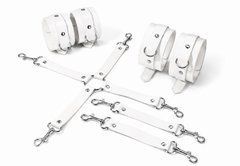 Набір для БДСМ Feral Feelings BDSM Kit 3 White, наручники, поножі, хрестовина