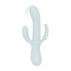 Потрійний вібратор Good Vibes Only &ndash; SAGE Triple Stimulation Vibe Soft Silicone &ndash; Blue, манливий рух