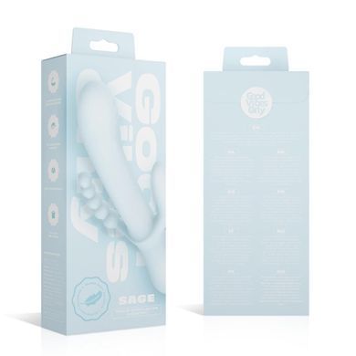 Потрійний вібратор Good Vibes Only &ndash; SAGE Triple Stimulation Vibe Soft Silicone &ndash; Blue, манливий рух