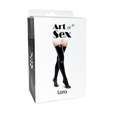 Сексуальні вінілові панчохи Art of Sex - Lora, розмір M, колір червоний