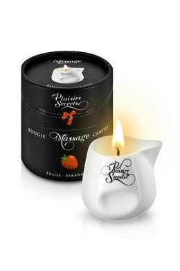 Массажная свеча Plaisirs Secrets Strawberry (80 мл) подарочная упаковка, керамический сосуд, клубника