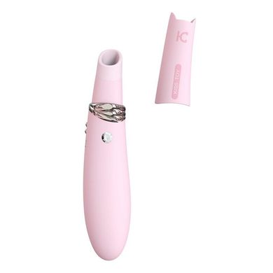Вакуумний стимулятор з вібрацією KisToy Miss CC Pink, можна використовувати як вібратор, діаметр 3,6 см