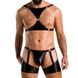 Комплект эротического мужского белья Passion 047 SET JOHN XXL/XXXL Black, трусы, портупея