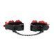 Наручники Liebe Seele Flower Rhythm - Black and Red Leather Flowers Hand Cuffs