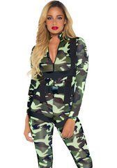 Еротичний костюм десантниці Leg Avenue Pretty Paratrooper XL, комбінезон, портупея