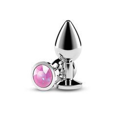 Анальна пробка NS Novelties Rear Assets - Silver - Medium - Pink Gem