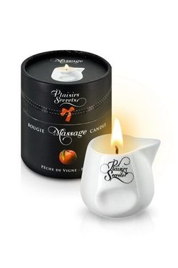 Массажная свеча Plaisirs Secrets Peach (80 мл) подарочная упаковка, керамический сосуд, персик