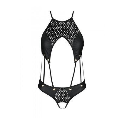 Боді з екошкіри з ремінцями та перфорацією Tamaris Body black S/M &mdash; Passion