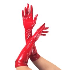 Глянцевые виниловые перчатки Art of Sex - Lora, размер M, цвет Красный