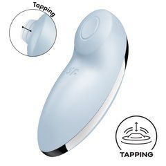 Вібростимулятор-пульсатор Satisfyer Tap & Climax 2 Blue, ефект постукування пальцем