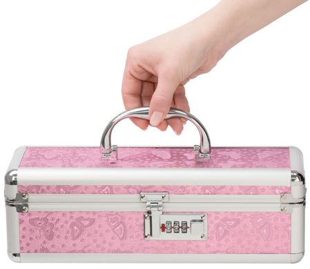 Кейс для зберігання секс-іграшок BMS Factory - The Toy Chest Lokable Vibrator Case Pink з кодовим замком